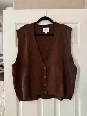 BNWT Things Between Brown Knit Sweater Vest